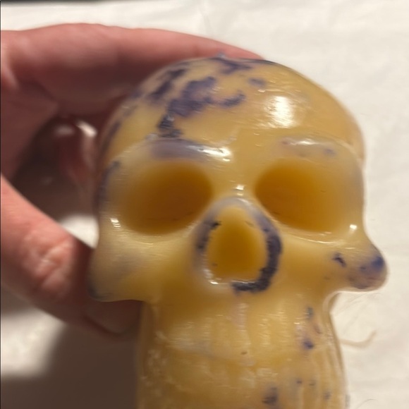 Cream and Purple Candle Holder with Distinctive Accents - Picture 12 of 16